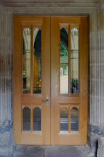 the entrance doors